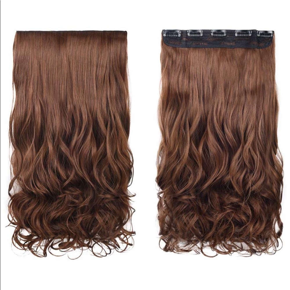 Synthetic long hair clip on